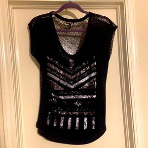 Black sequin shirt from Express
